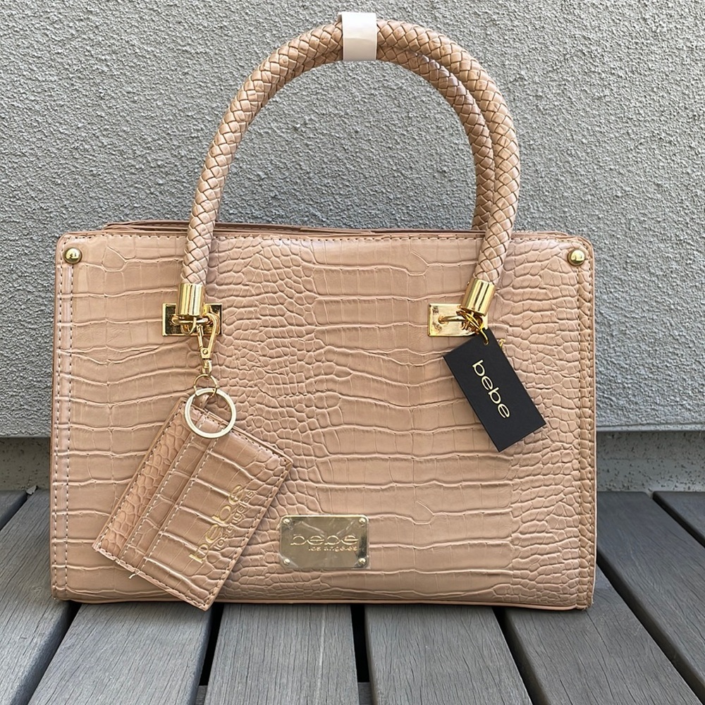 Bebe Bella Croco Satchel with Card Case Purse is not new. - Picture 8 of 13